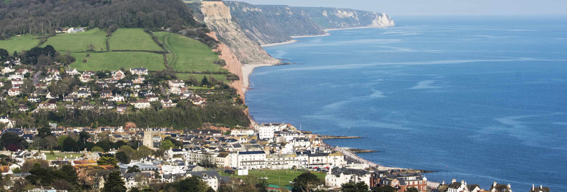 Sidmouth pictured from Peak Hill